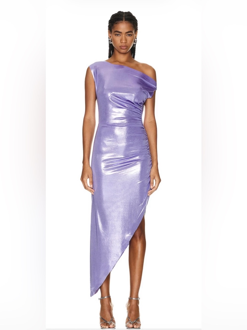 NORMA KAMALI DRESSY DRESS LAME LAVENDER COLOR SIZE XL